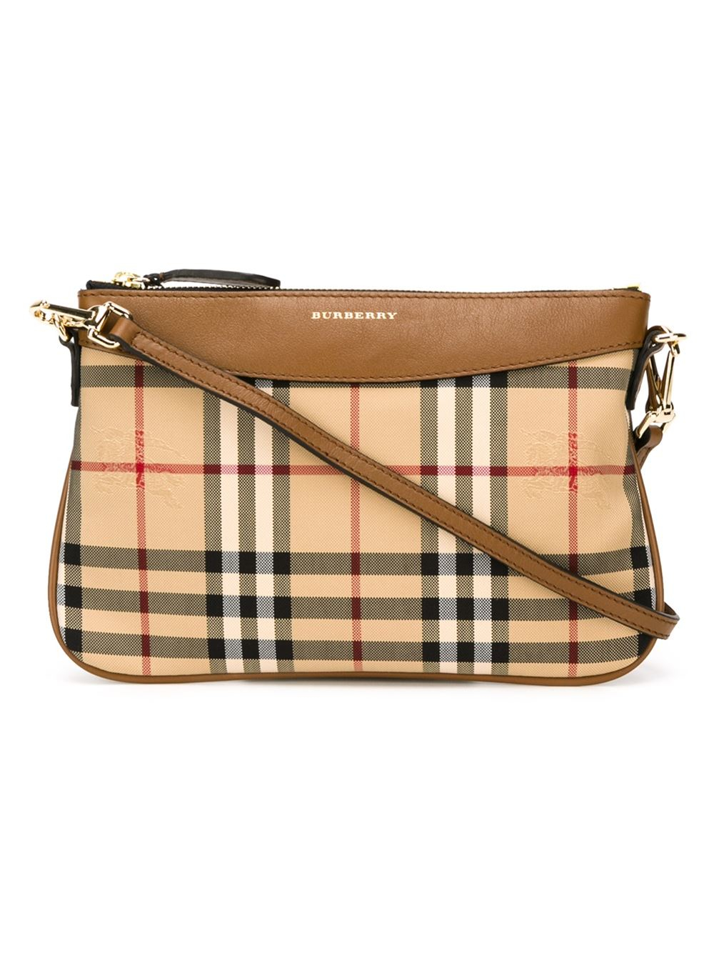 Burberry Horseferry Check Crossbody Bag in Brown | Lyst