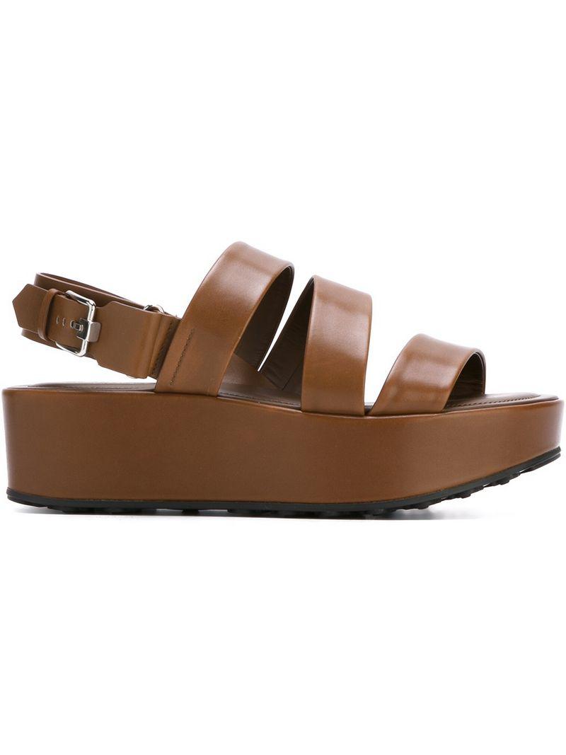 brown flat platform sandals