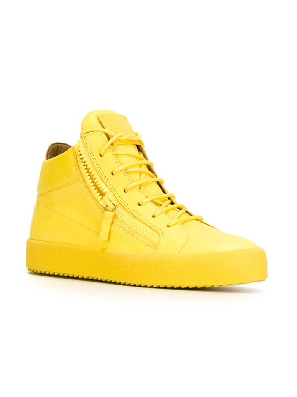 Giuseppe zanotti Zip Leather High-Top Sneakers in Yellow for Men ...