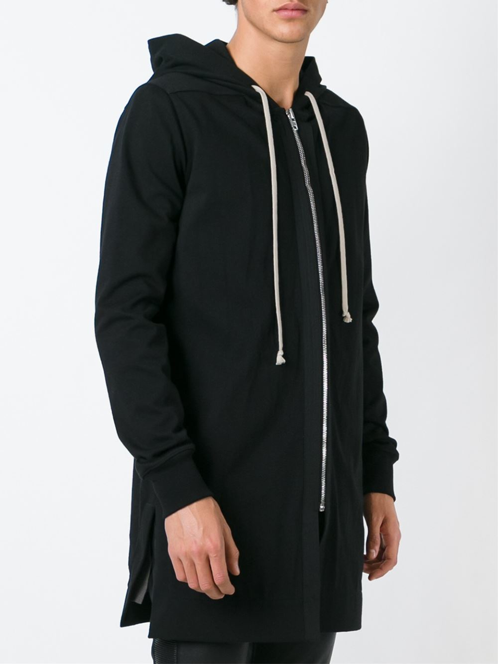 Lyst - Rick Owens Long Length Hoodie in Black for Men