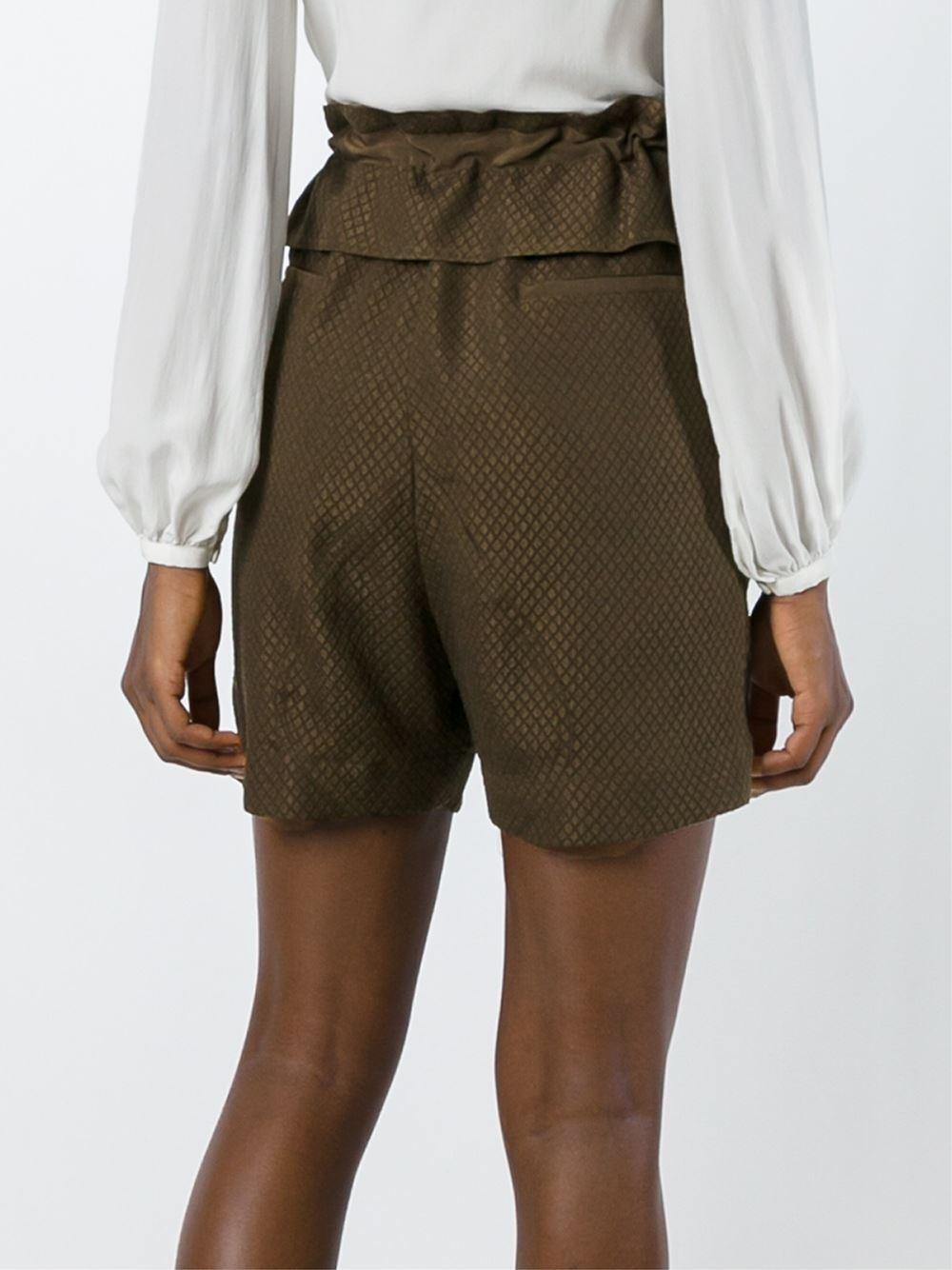 Chloé - Woven Shorts - Women - Silk/cotton/viscose - 36 in Brown - Lyst