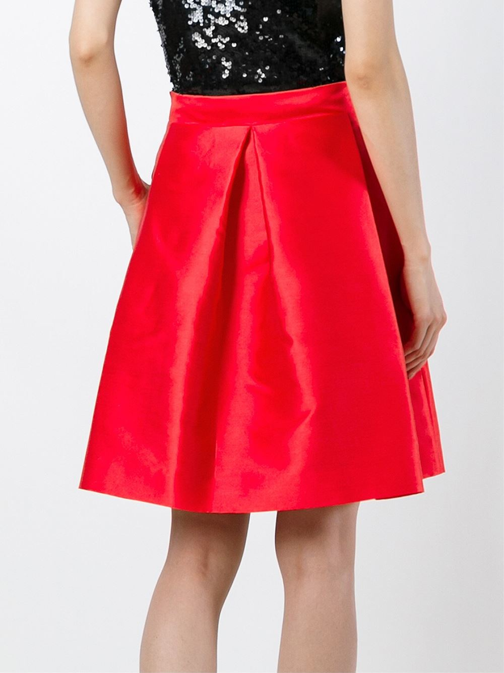 Lyst - P.A.R.O.S.H. Satin A-line Skirt in Red