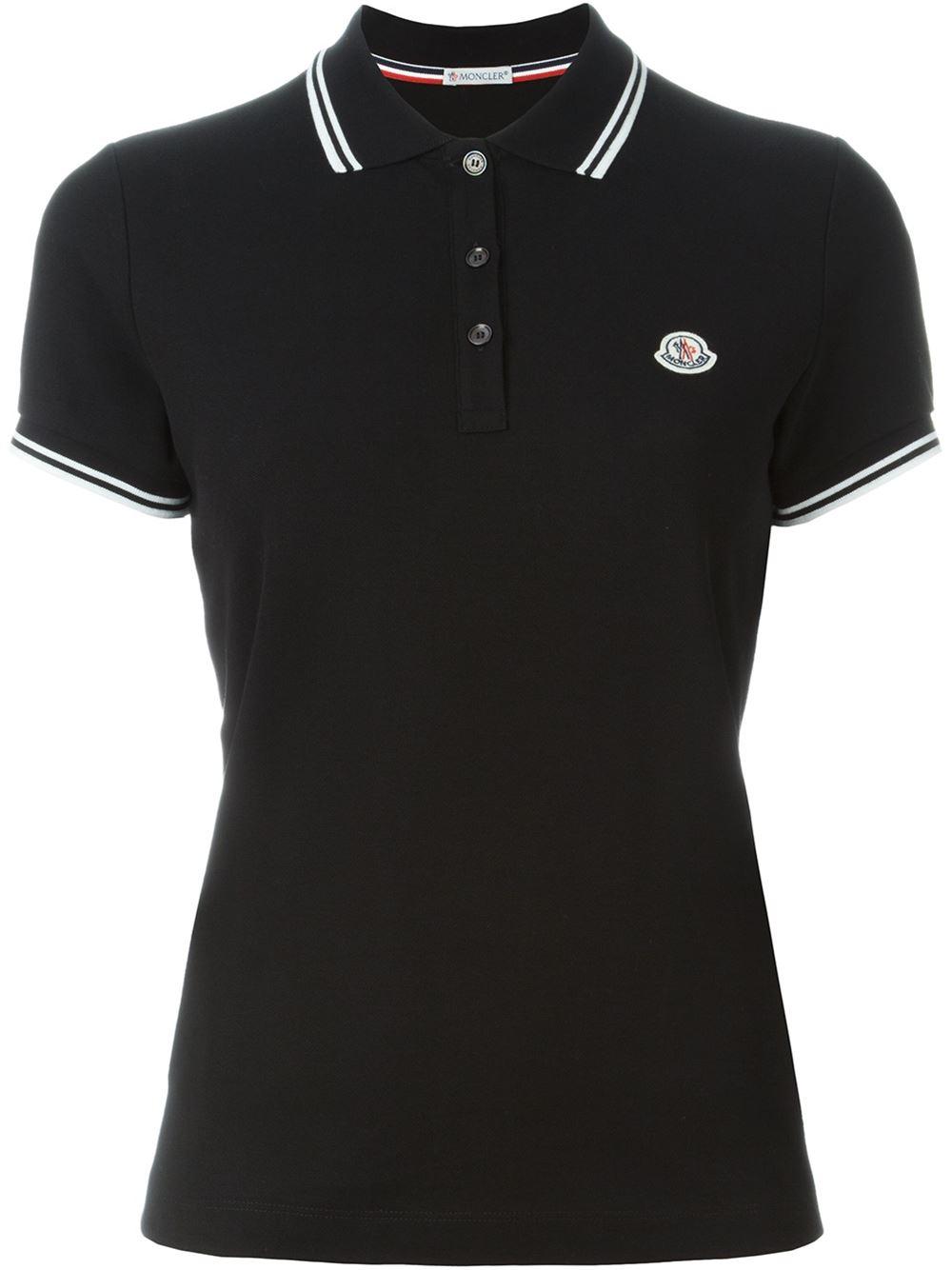 Moncler Logo Polo Shirt in Black - Save 7% | Lyst