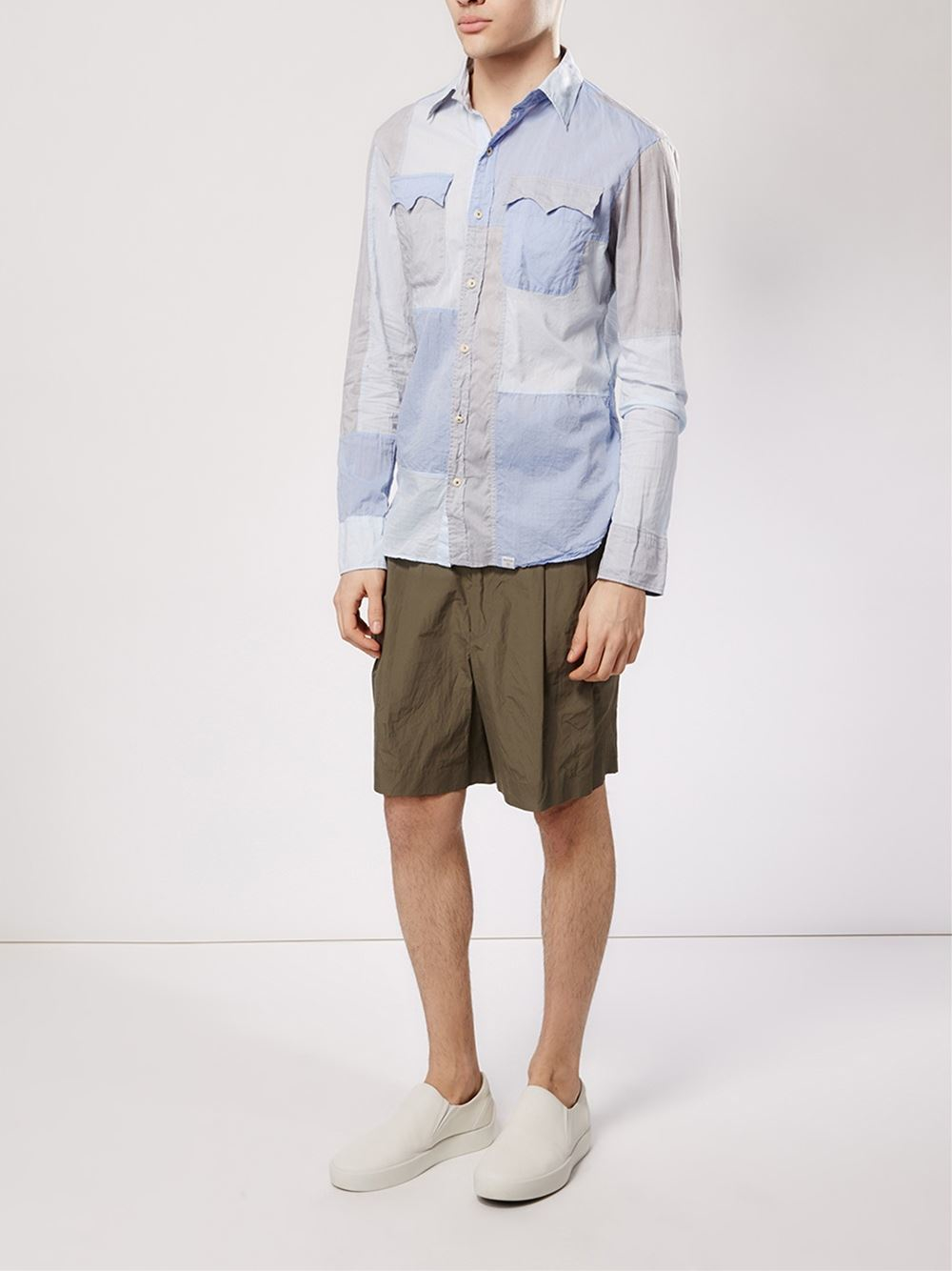 Kolor Pleated Shorts in Natural for Men | Lyst