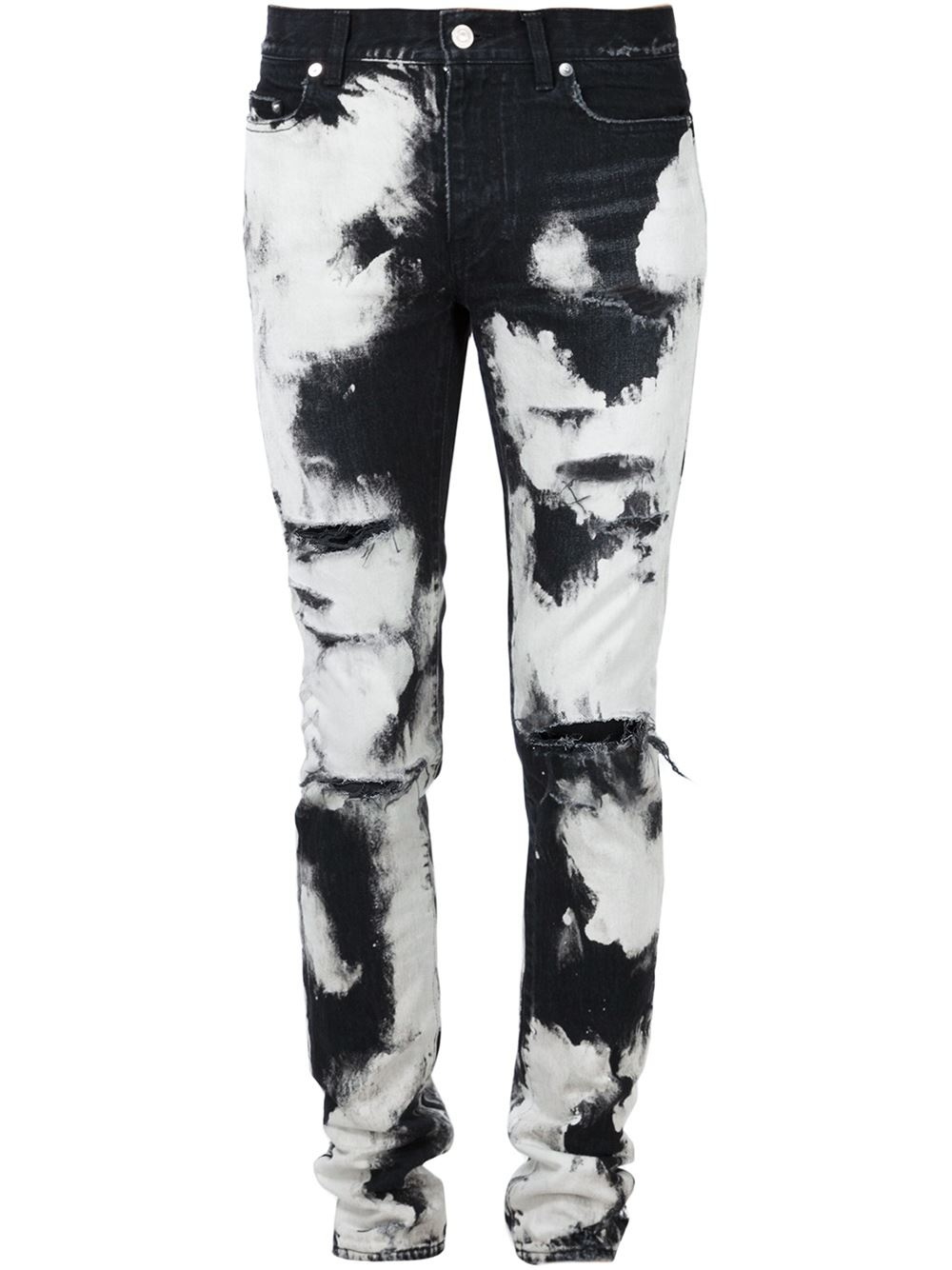 Lyst - Saint Laurent Tie-dye Skinny Jeans in White for Men