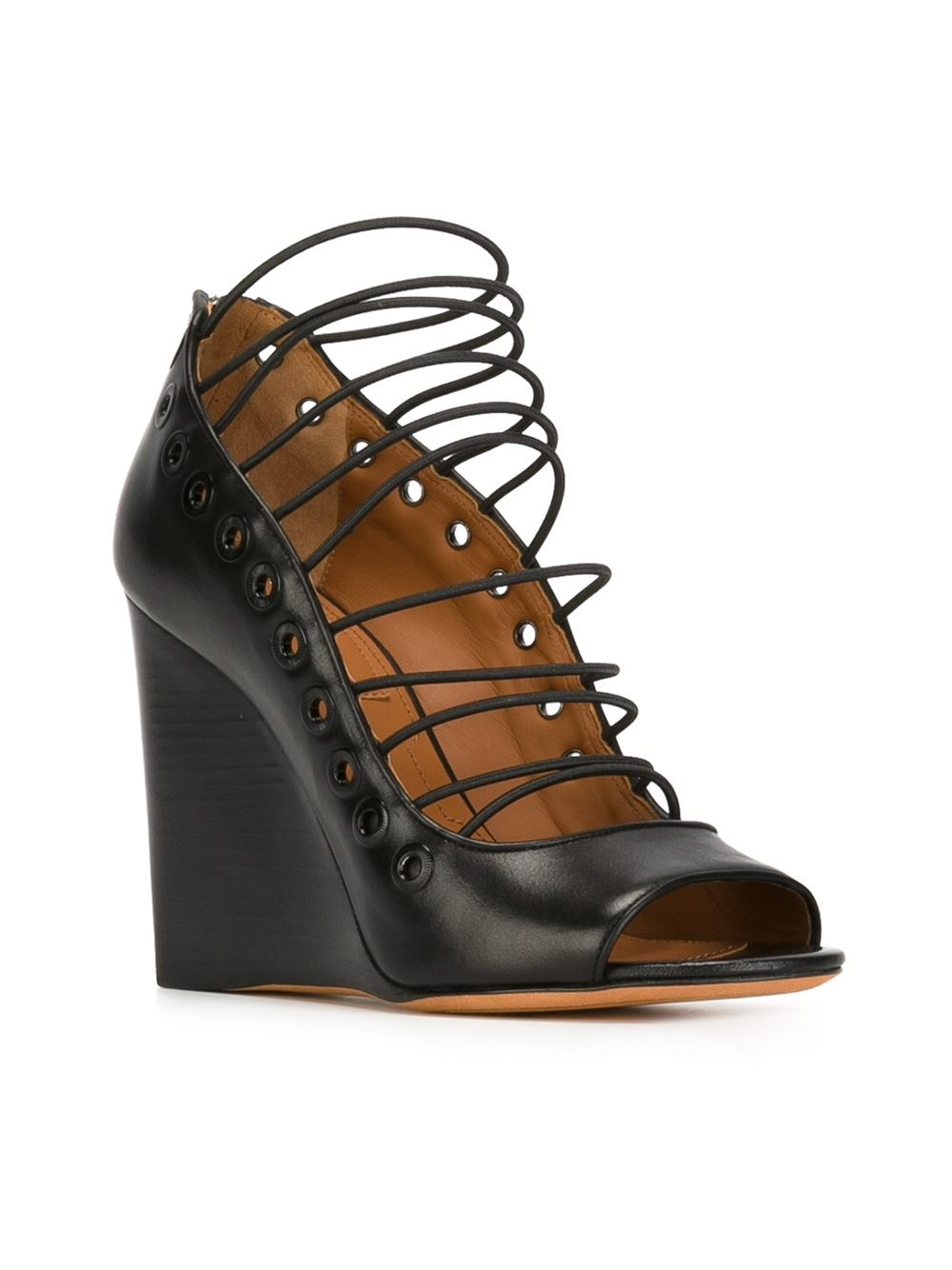 Givenchy Bondage Wedge Sandals in Black | Lyst