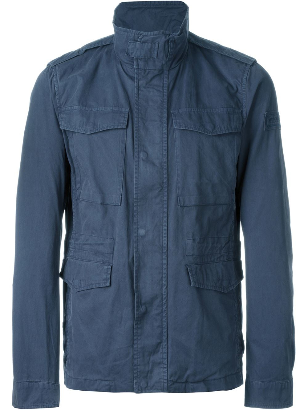 Woolrich Loose Zip And Button Up Jacket in Blue for Men - Lyst