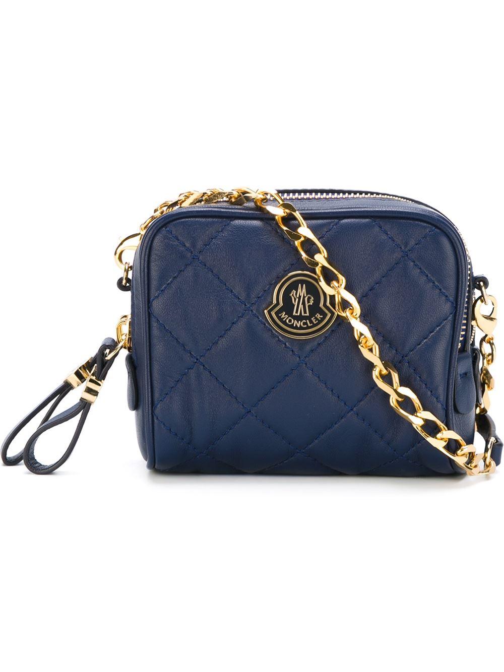 Lyst Moncler Quilted Cross Body Bag in Blue