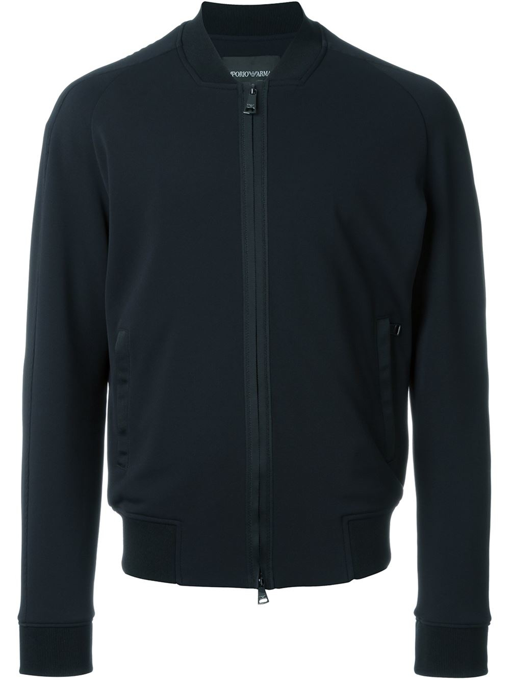 Lyst - Emporio armani Zipped Bomber Jacket in Black for Men