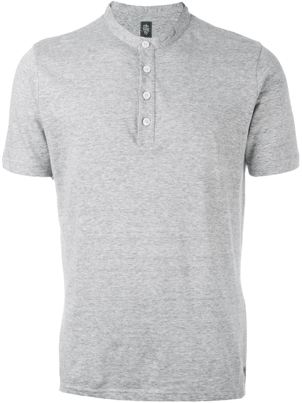 Lyst - Eleventy Collarless Polo Shirt in Gray for Men