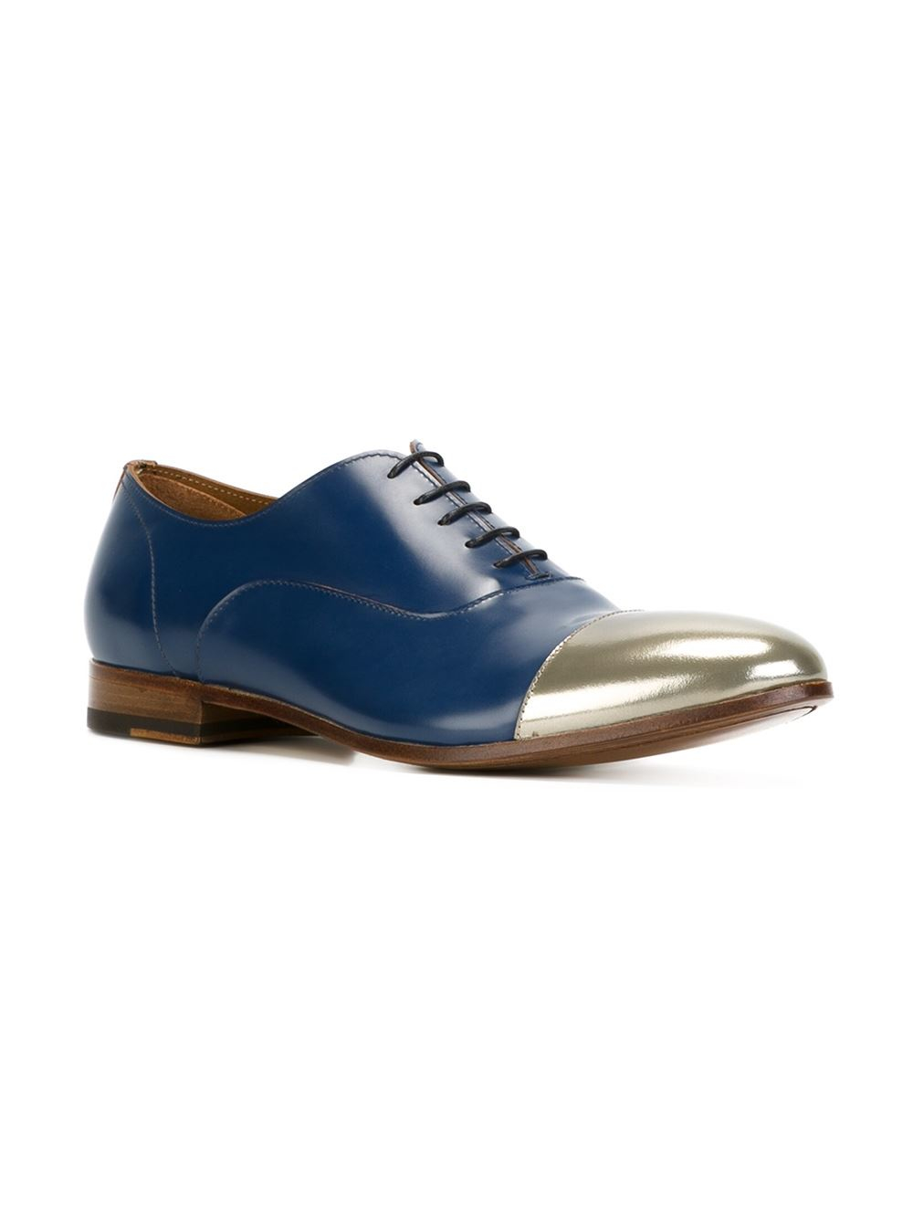 blue oxford shoes for raparo metallic cap toe oxford shoes in blue for lyst blue oxford shoes for raparo metallic cap toe oxford shoes in blue for lyst