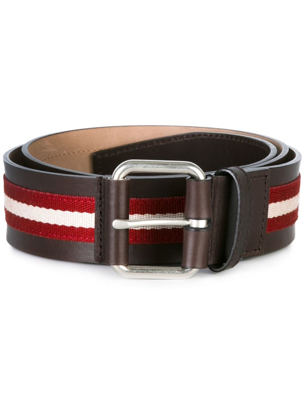 Bally Striped Belt in Brown for Men | Lyst