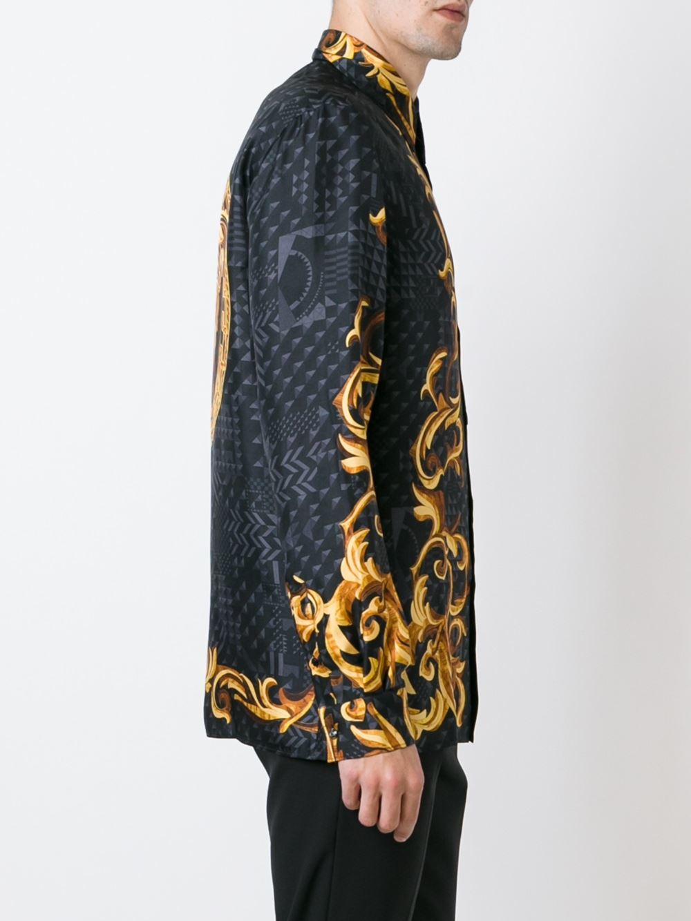 Versace Baroque Print Shirt in Black for Men - Lyst