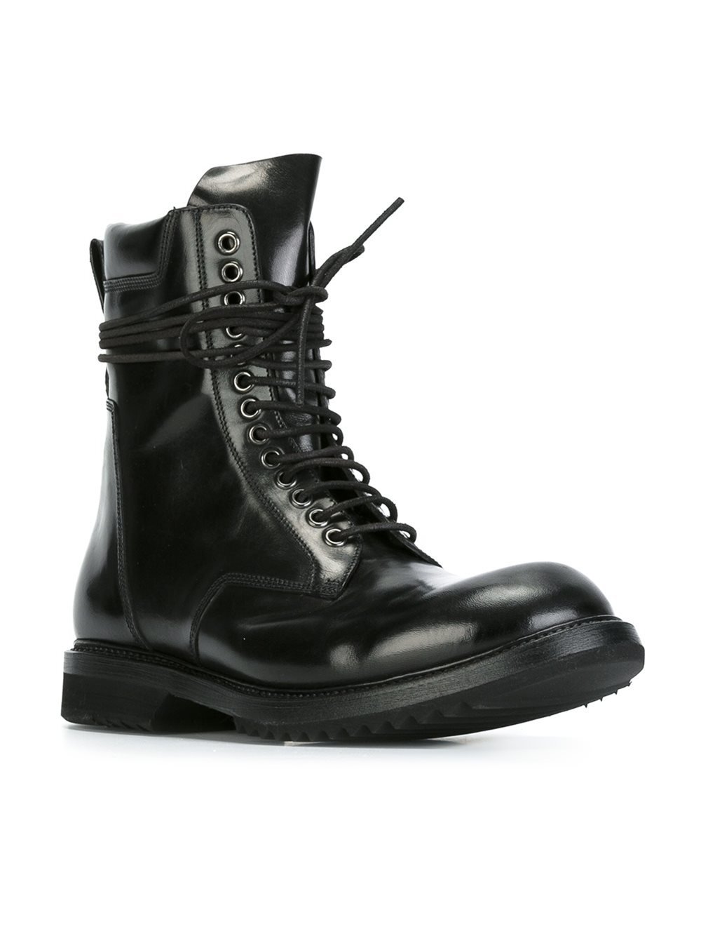 Lyst - Rick Owens Lace-up Combat Boots in Black for Men