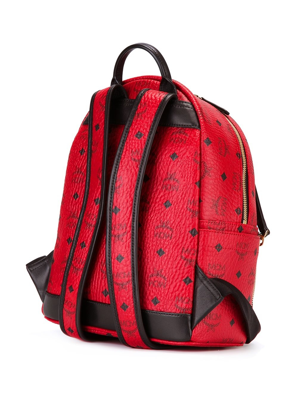 Mcm Logo Print Backpack in Red | Lyst