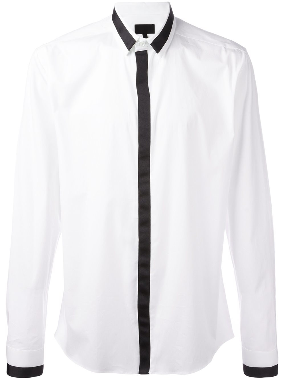 Lyst - Les Hommes Hidden Button Placket Shirt in White for Men