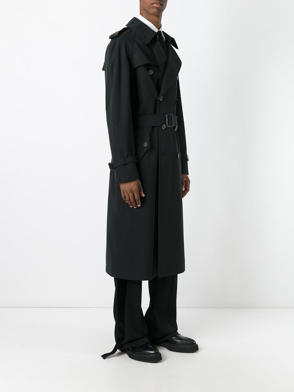 Lyst - Alexander Mcqueen Double Breasted Trench Coat in Black for Men
