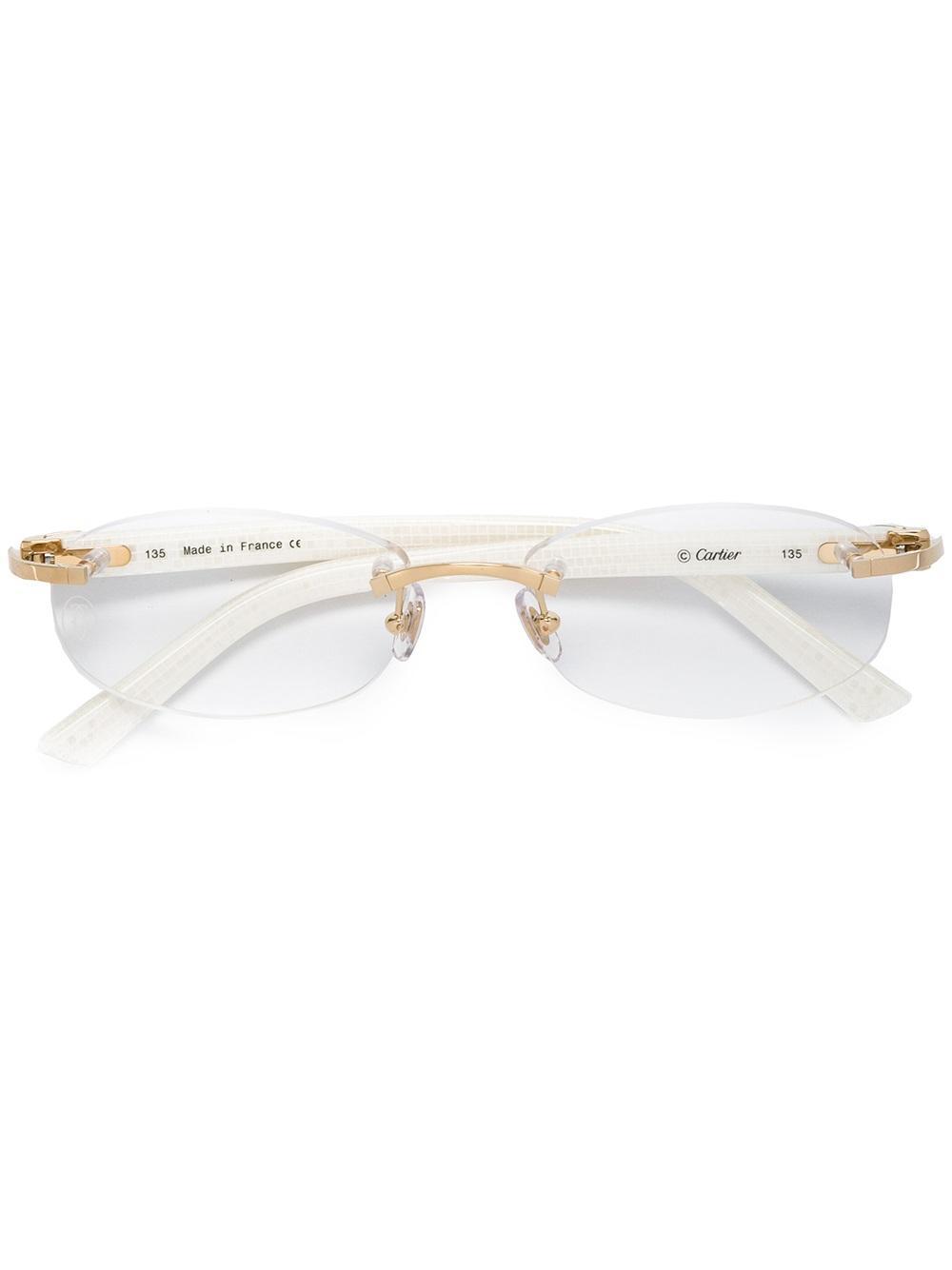 Cartier 'décor C' Optical Glasses in White Lyst