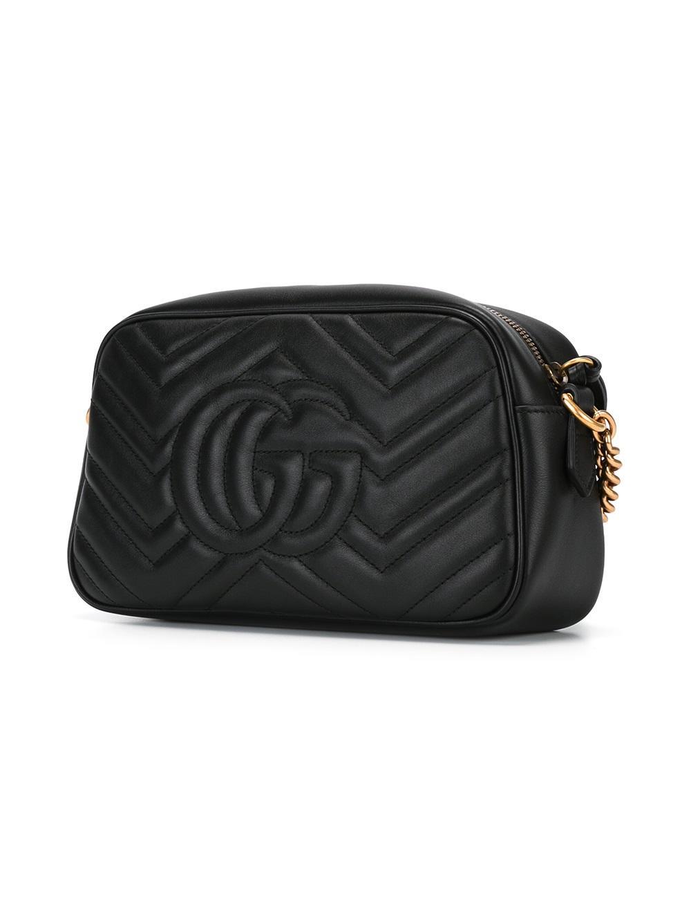 Lyst - Gucci Quilted Crossbody Bag in Black