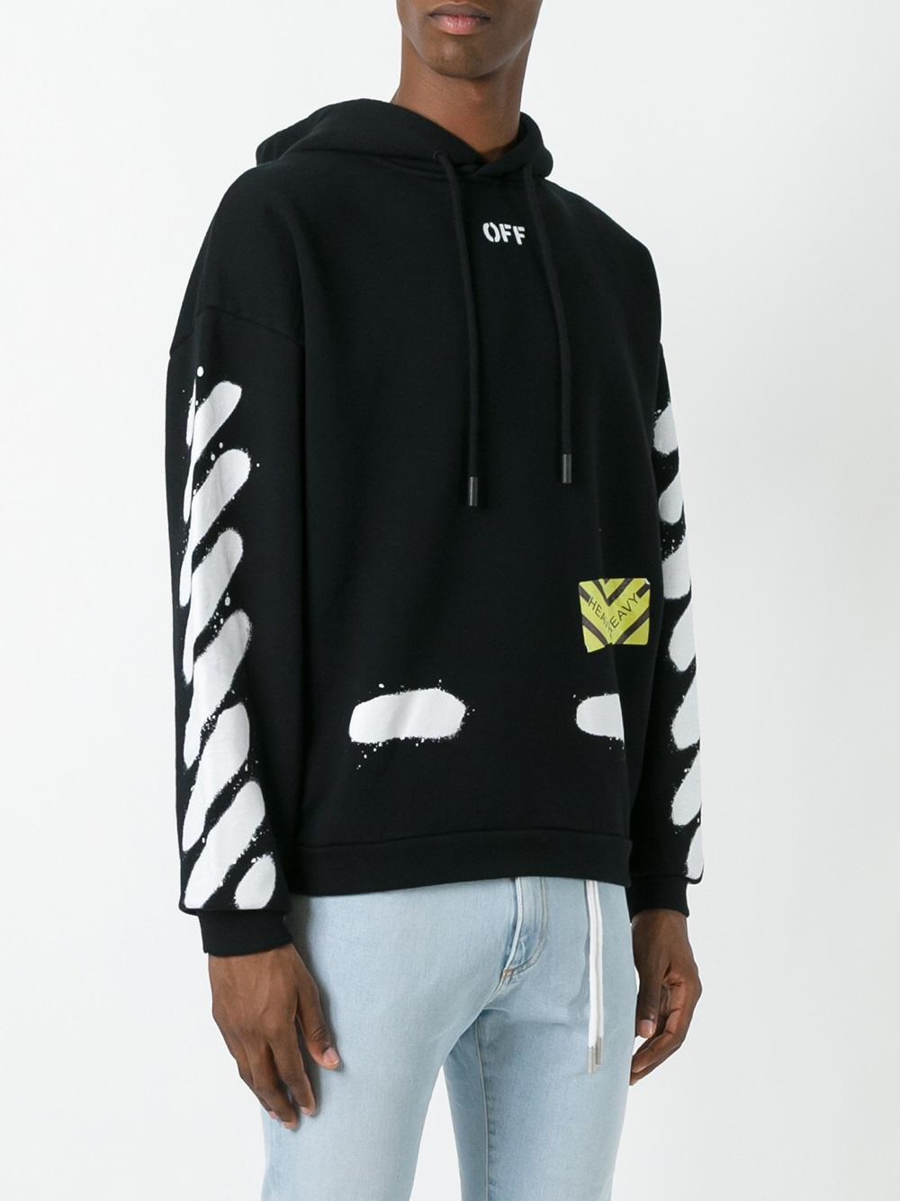 Off-white c/o virgil abloh 'diag Spray' Hoodie in Black for Men | Lyst