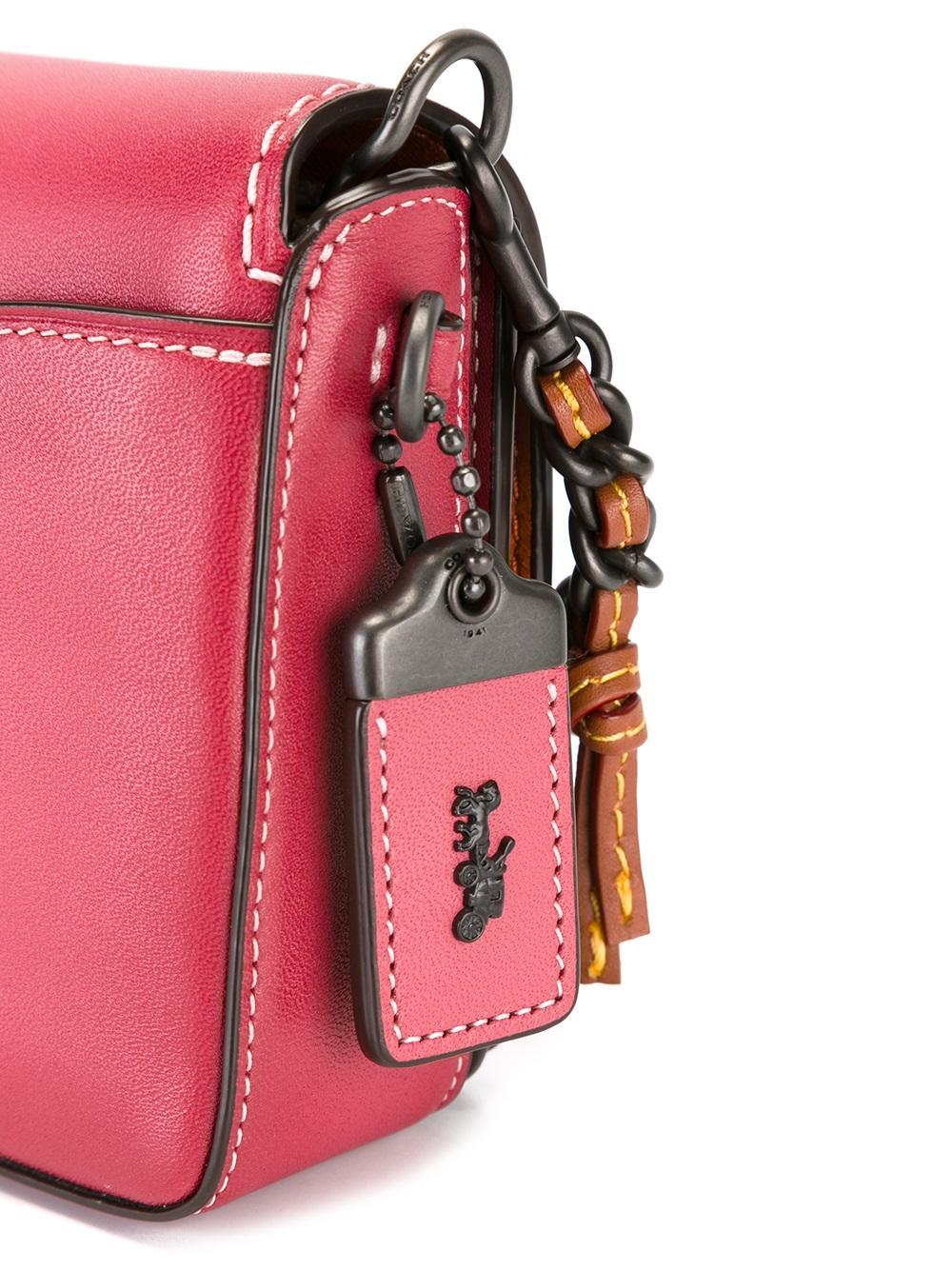 COACH Leather Chain Strap Crossbody Bag in Pink/Purple (Pink) - Lyst
