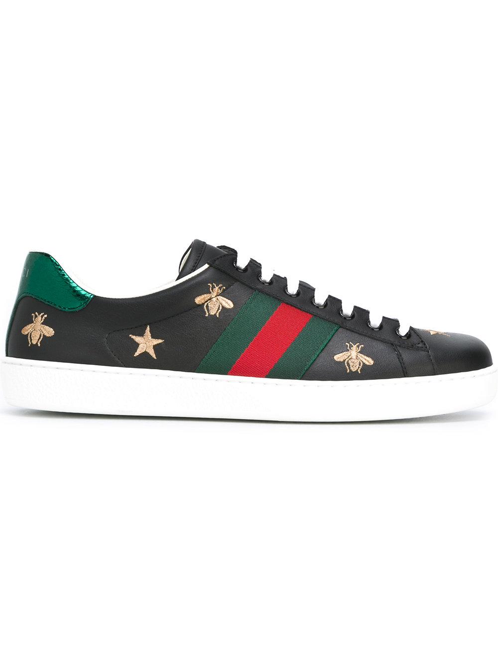 Gucci Ace Embroidered Sneakers in Black for Men | Lyst