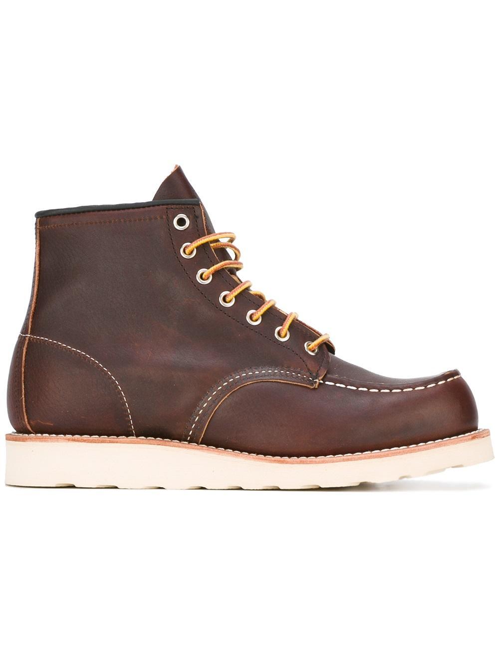 Red wing Stitching Detail Lace-up Boots in Brown for Men | Lyst