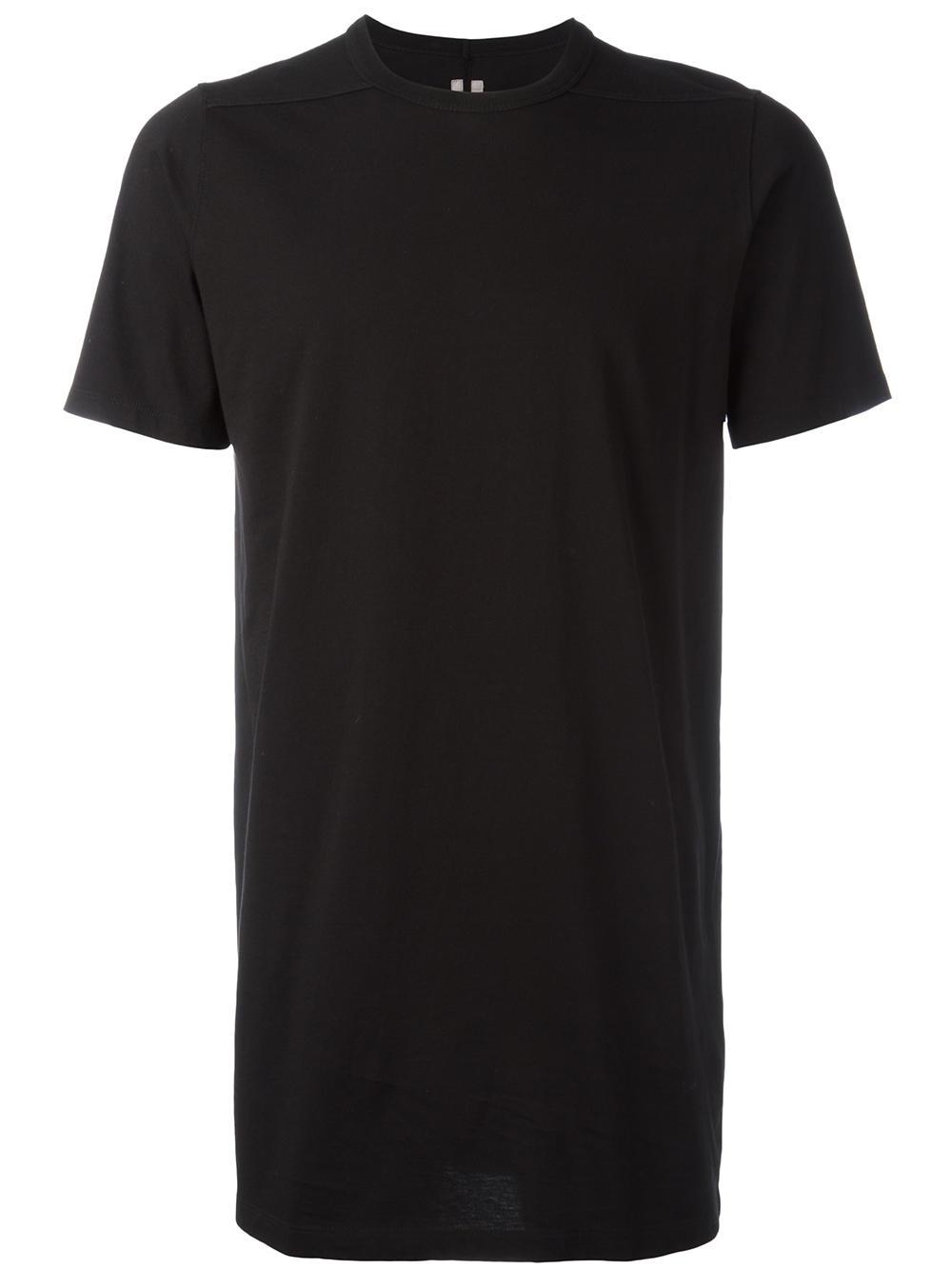Rick owens Long Length T-shirt in Black for Men | Lyst
