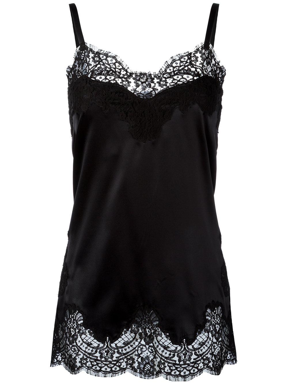 Dolce And Gabbana Lace Trim Camisole In Black Lyst