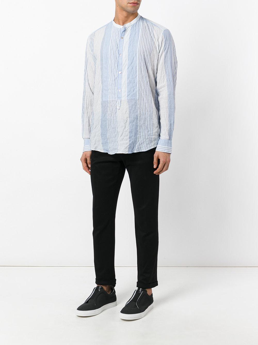 The gigi Crumpled Effect Shirt in Blue for Men | Lyst