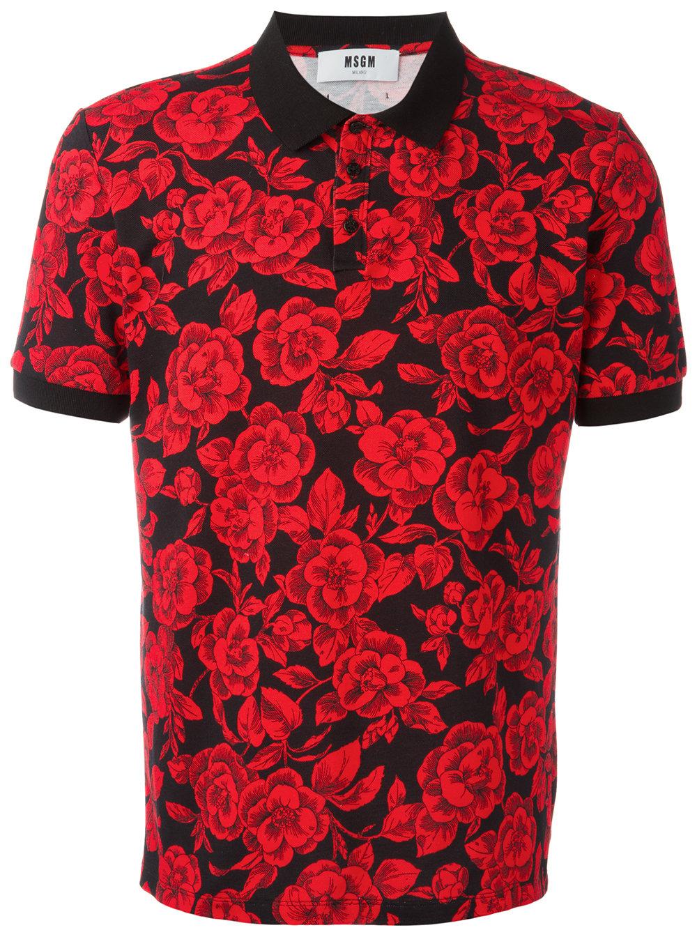 mens red rose shirt