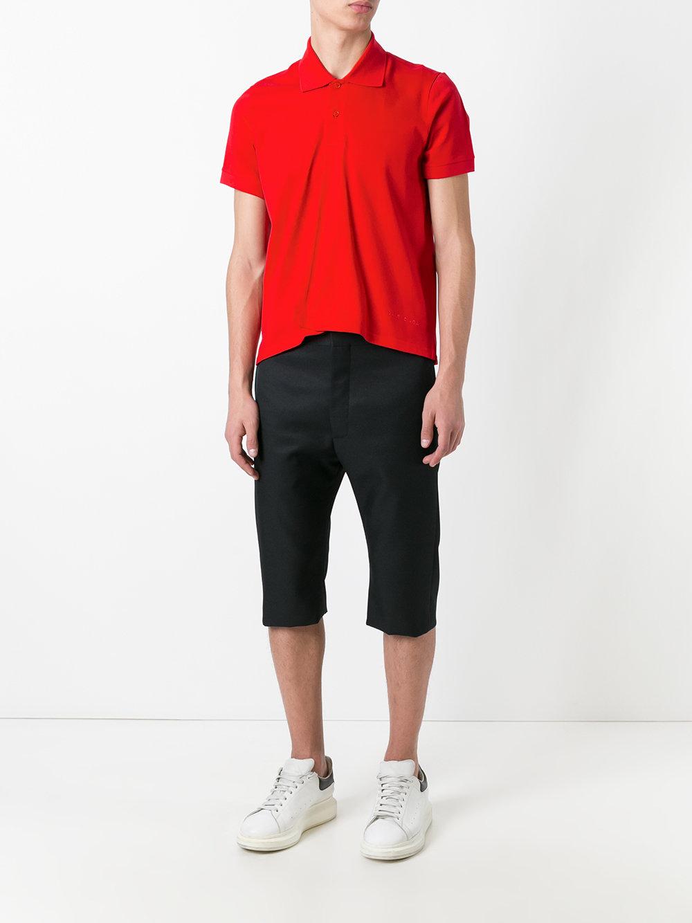 Lyst - Balenciaga - Pleated Polo Shirt - Men - Cotton - S in Red for Men