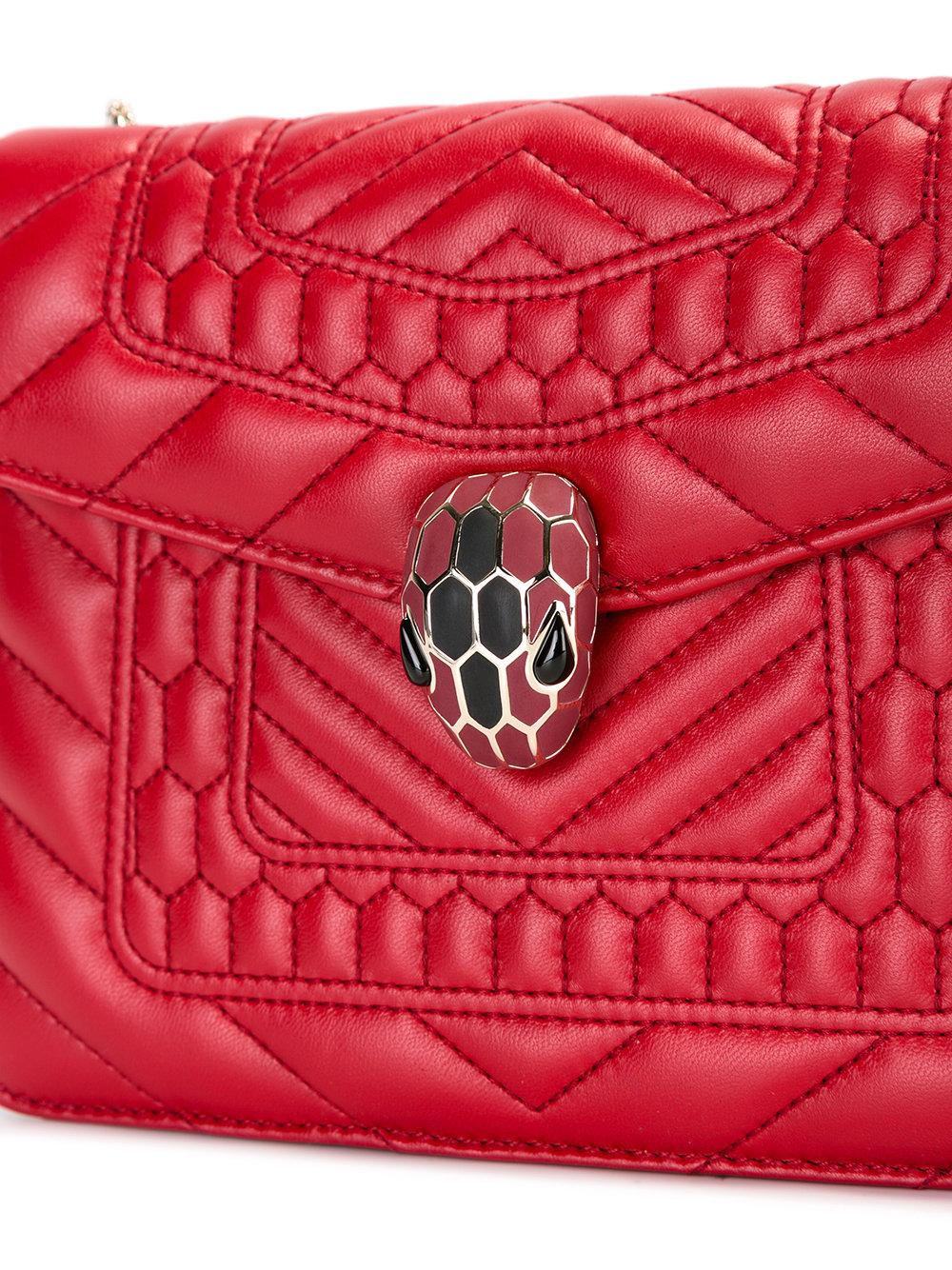 Lyst - Bvlgari Serpenti Forever Crossbody Bag in Red