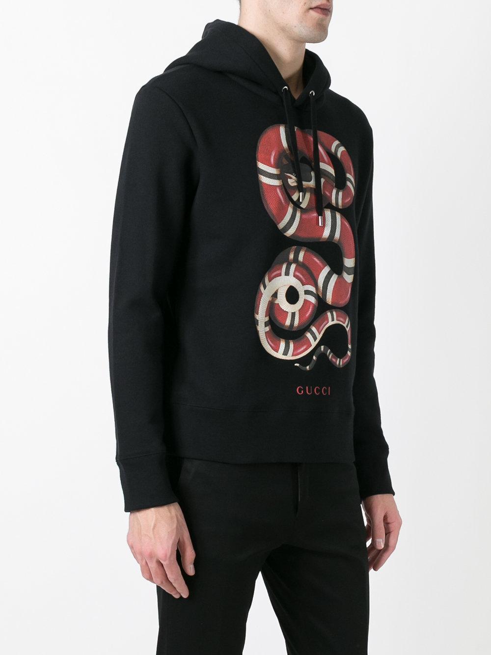 Lyst - Gucci Kingsnake Print Hoodie in Black for Men
