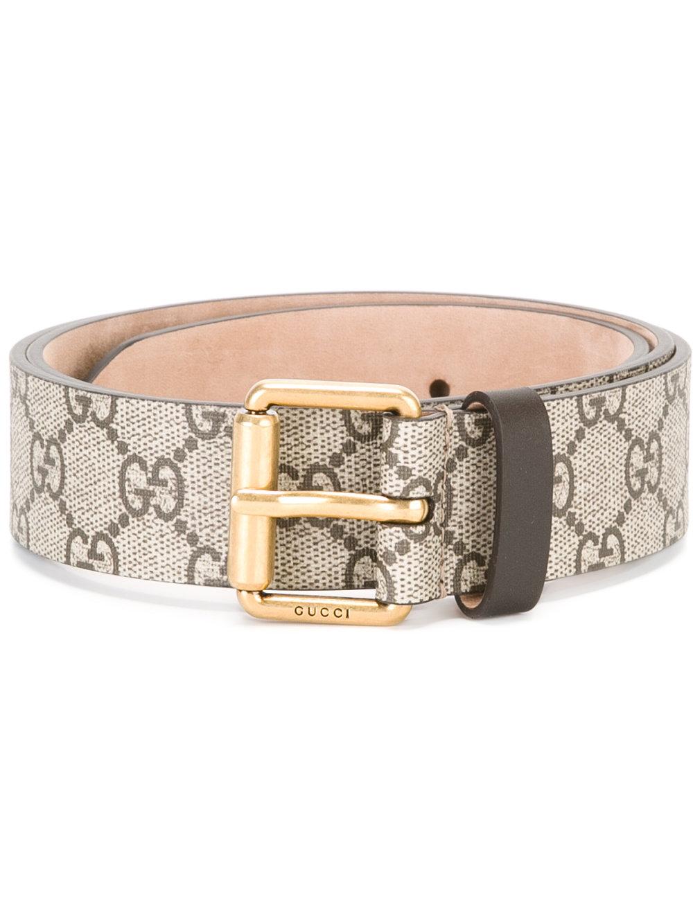 Gucci Gg Supreme Bee Belt in Brown | Lyst
