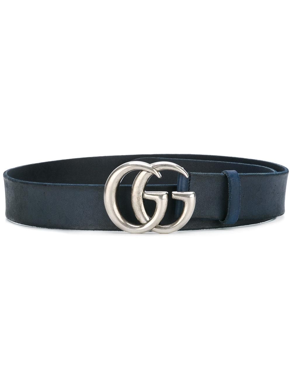 Gucci Double G Buckle Belt in Blue | Lyst