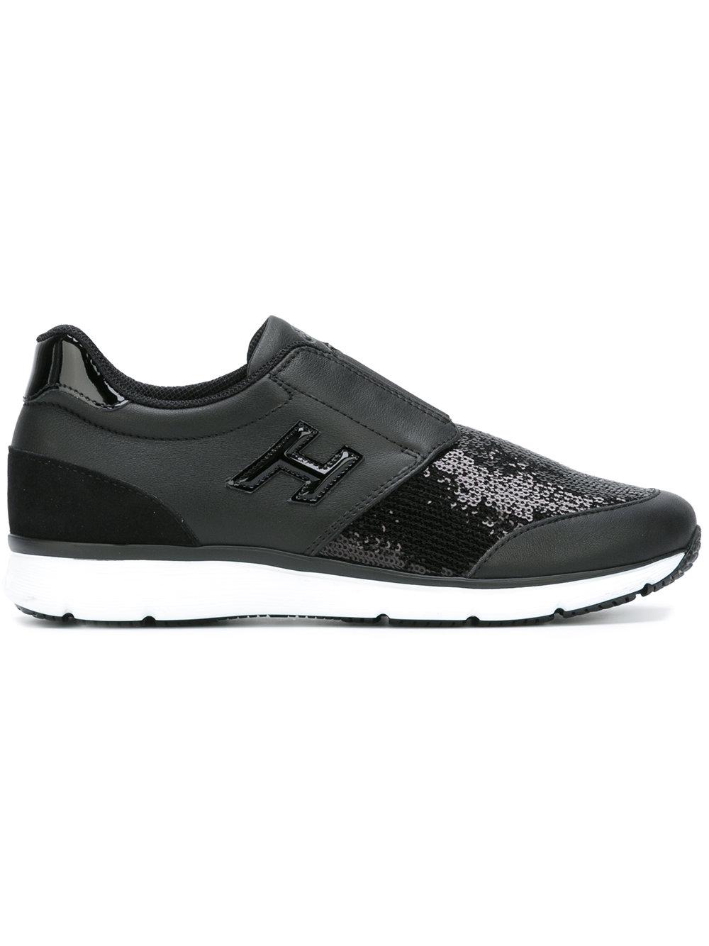 Hogan Sequin Slip-on Sneakers in Black | Lyst