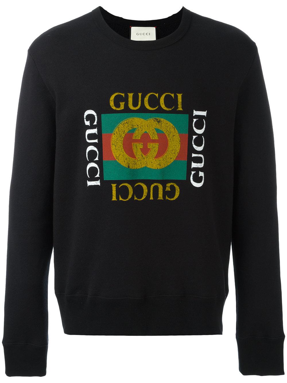 Gucci 'fake' Sweatshirt in Black for Men | Lyst