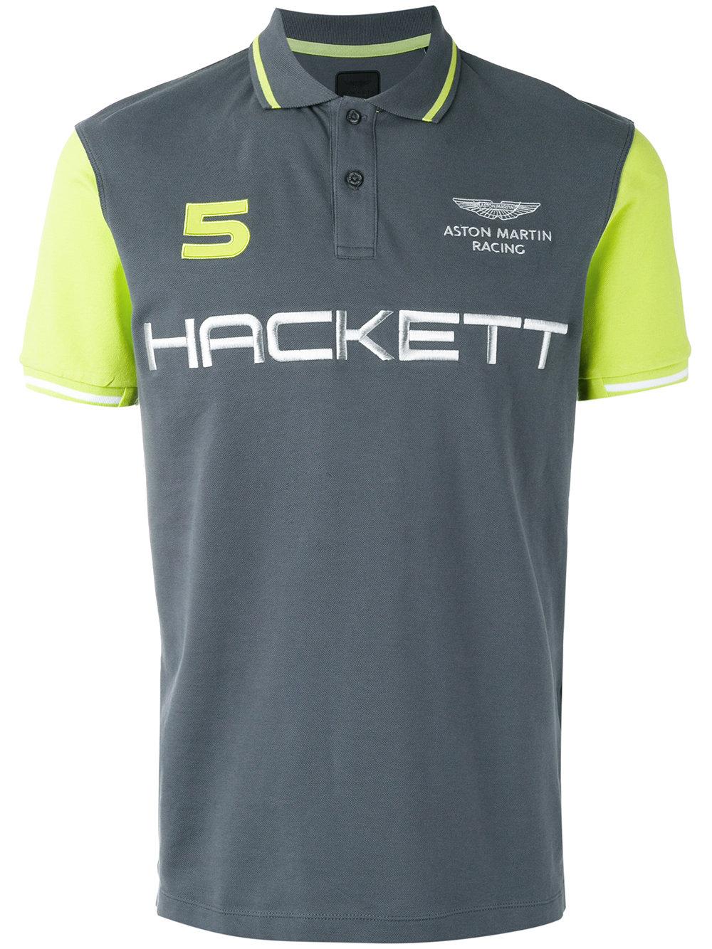 Lyst - Hackett Brand Print Polo Shirt in Gray for Men