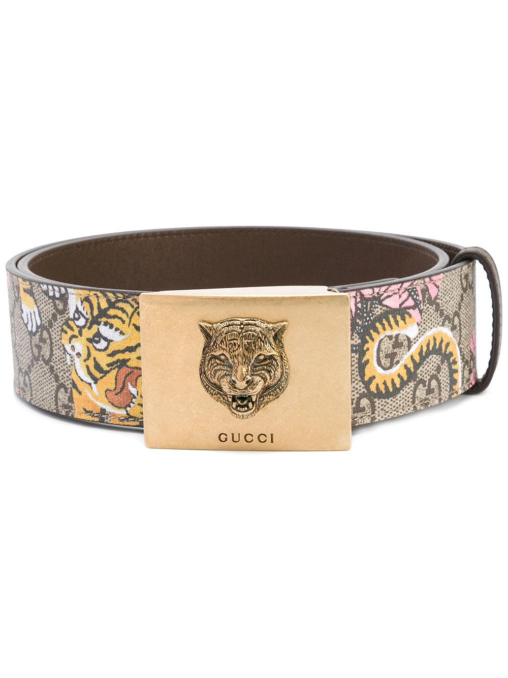 Gucci Bengal Gg Supreme Belt in Natural | Lyst