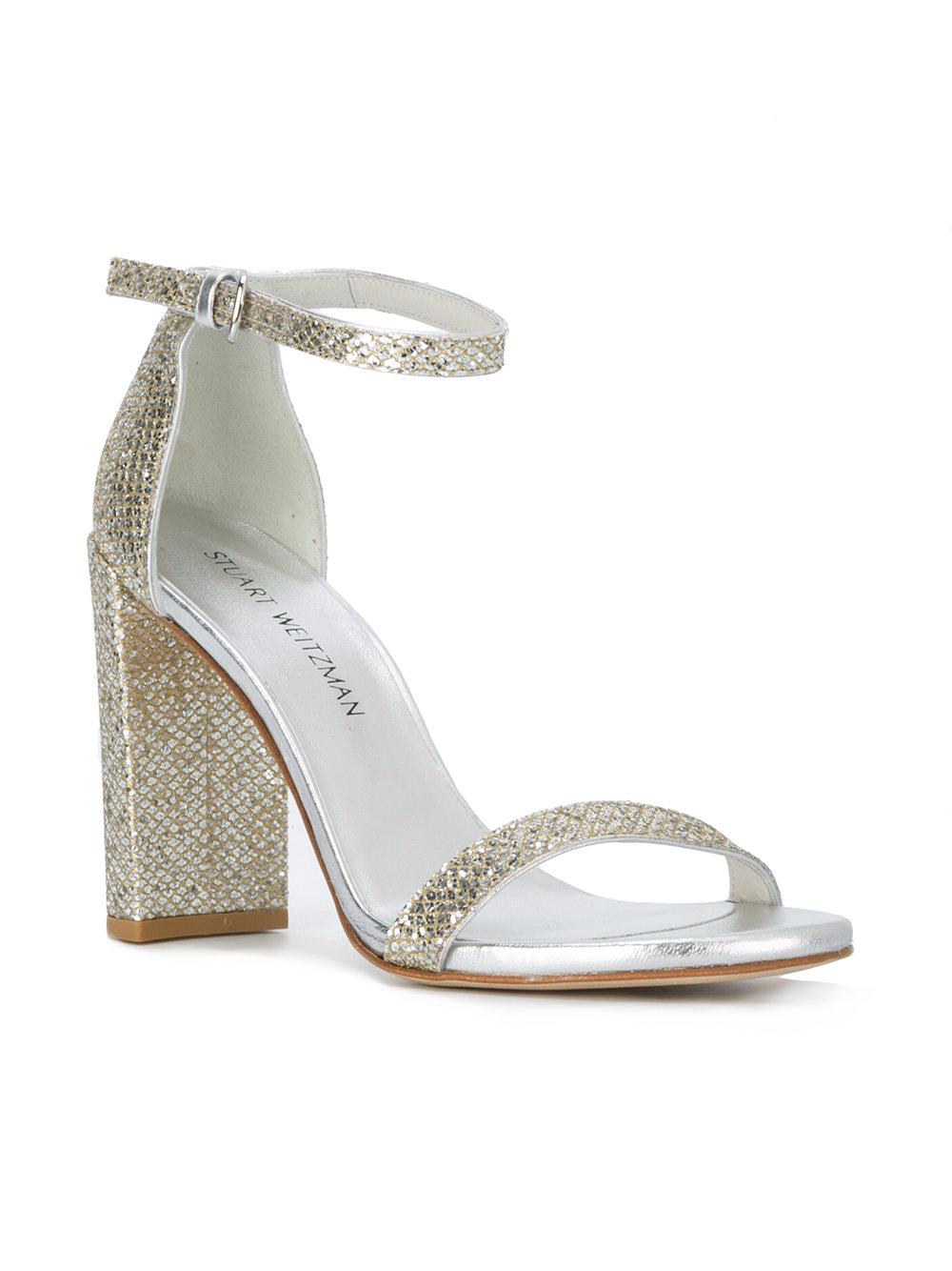 stuart weitzman metallic sandals
