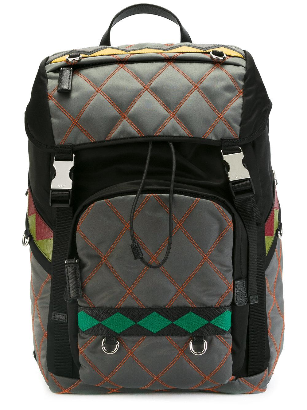Lyst - Prada - Quilted Backpack - Men - Leather/nylon - One Size in Gray for Men