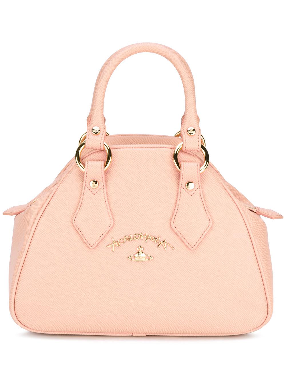 Vivienne westwood Logo Plaque Tote Bag in Pink | Lyst