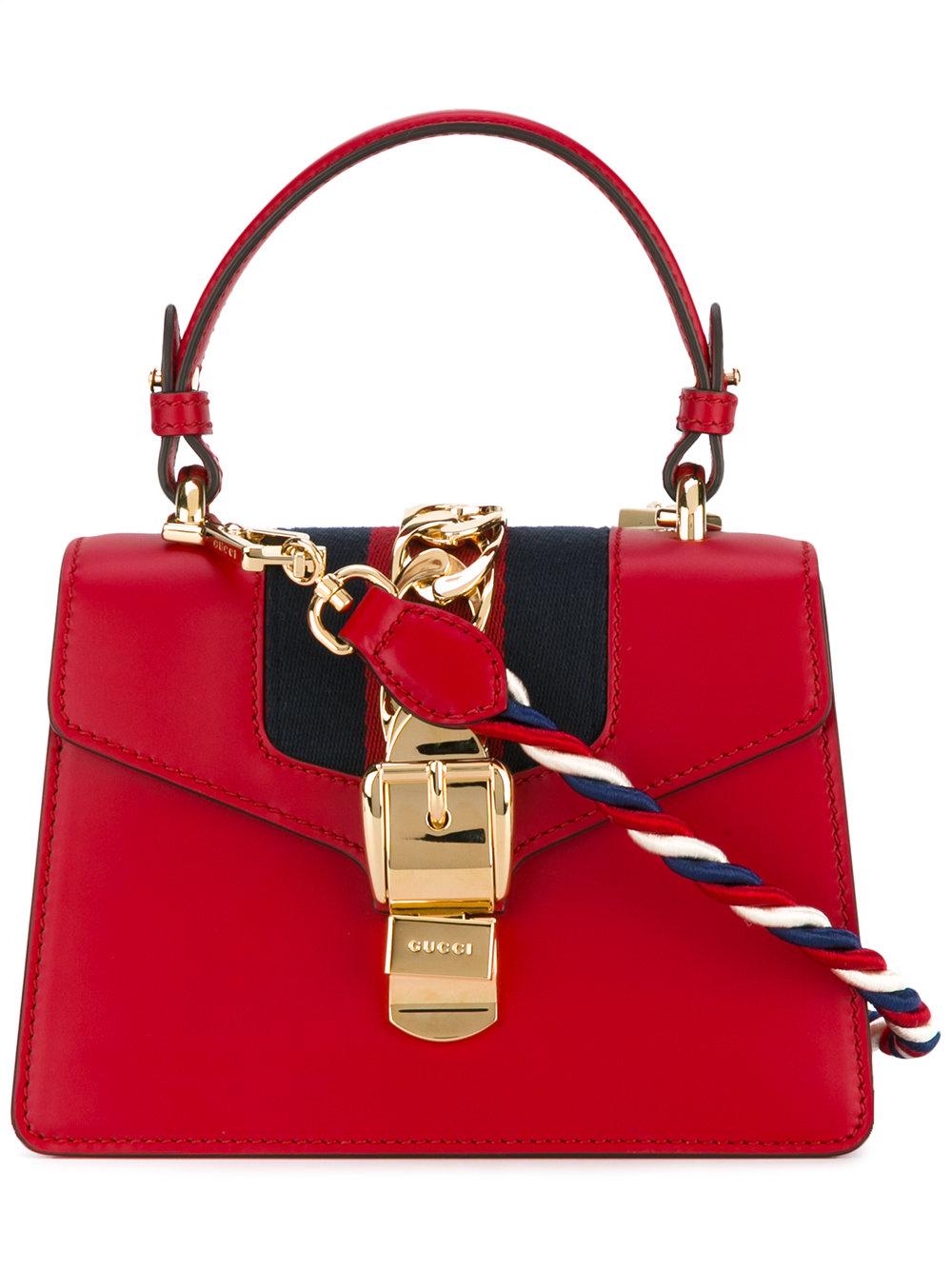 Lyst - Gucci Sylvie Leather Mini Bag in Red