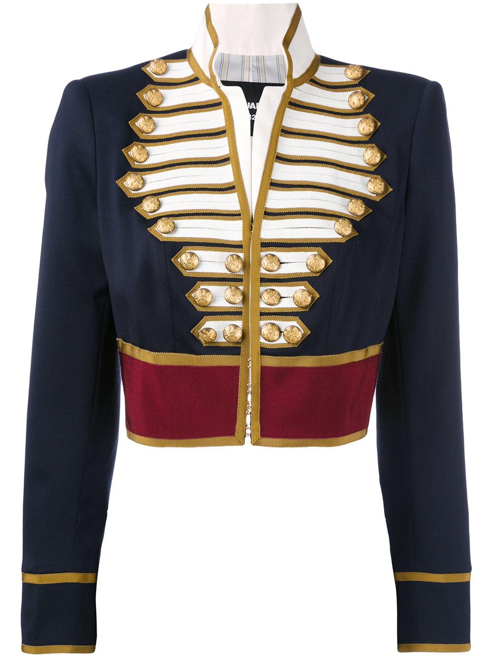 Lyst - Dsquared² Cropped Military Jacket in Blue