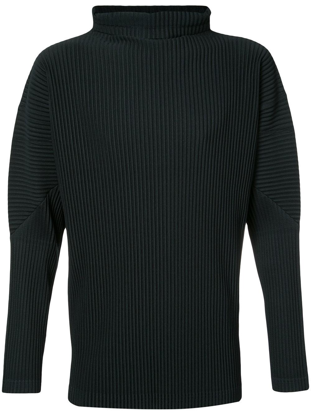 Homme Plissé Issey Miyake Synthetic Turtleneck Top in Black for Men - Lyst