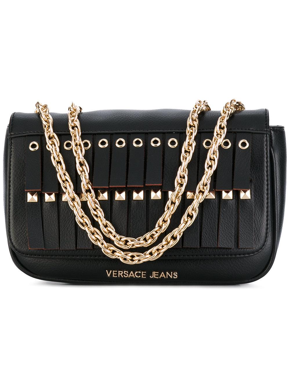 Versace Jeans Fringe Studded Shoulder Bag in Black Lyst