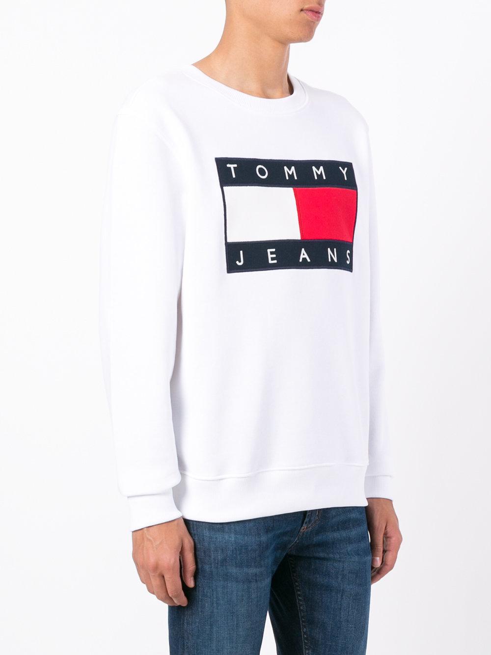 Lyst - Tommy Hilfiger Classic Logo Printed Sweatshirt in White for Men