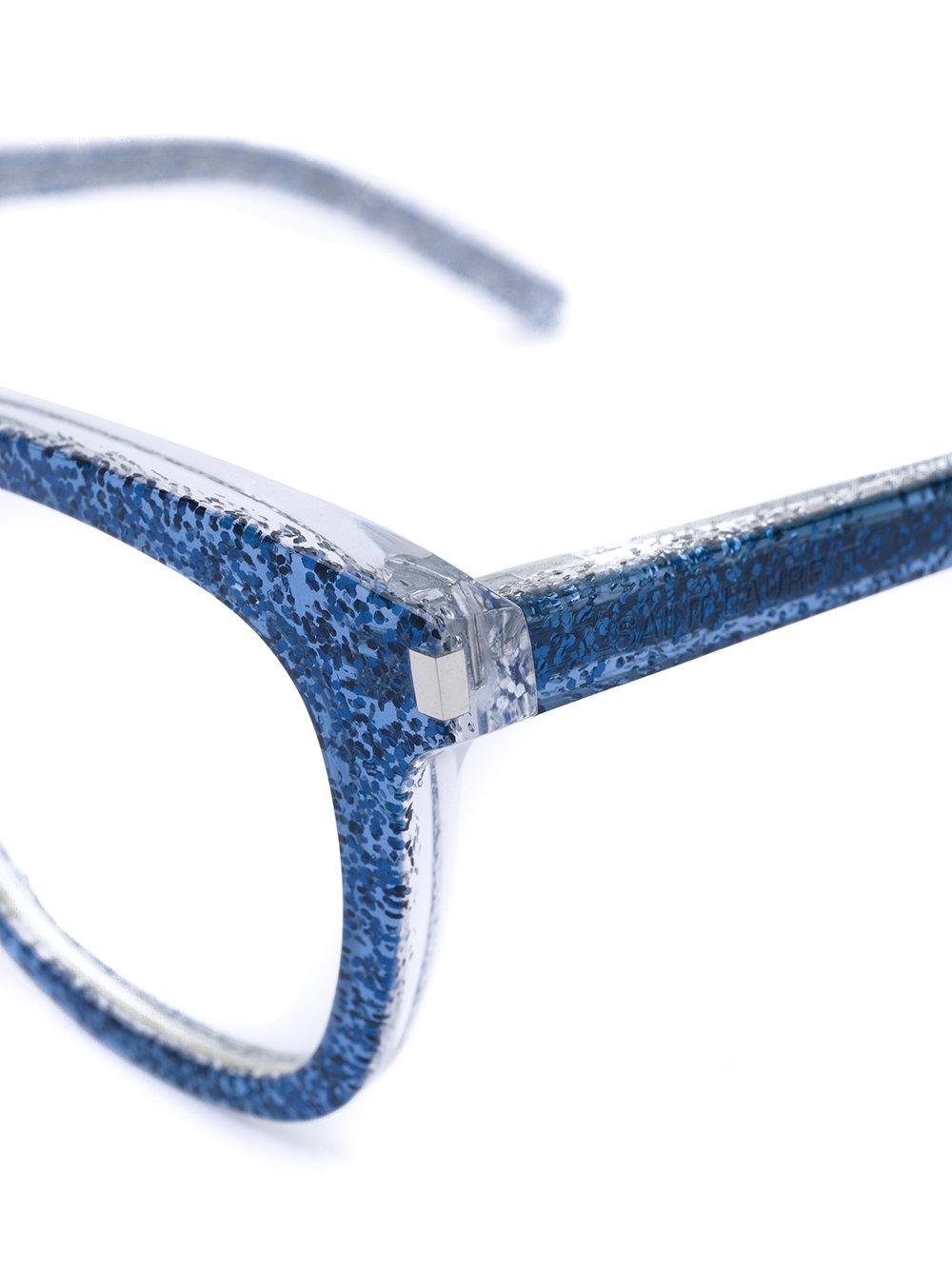 Lyst Saint Laurent Glitter Frame Glasses in Blue