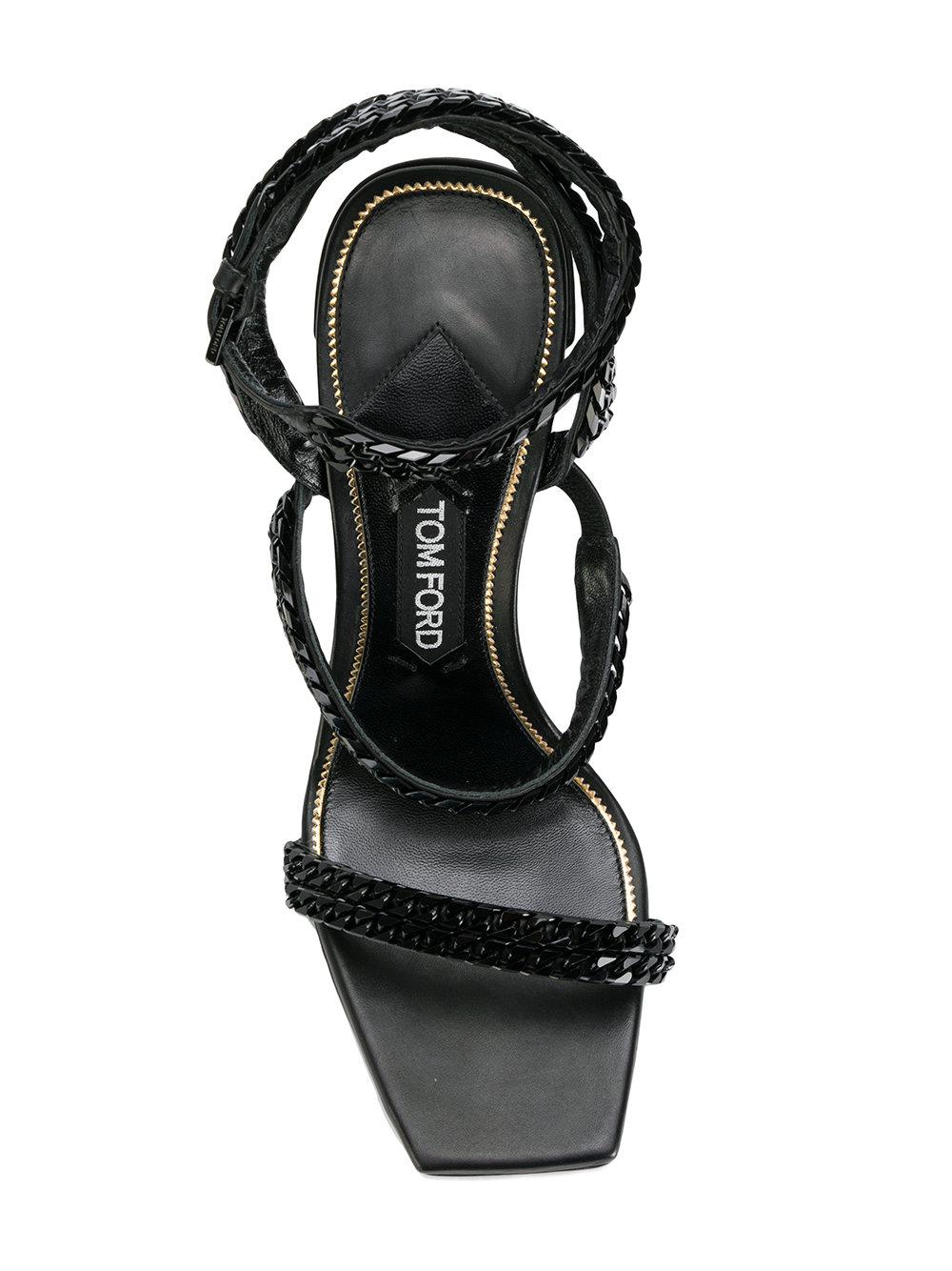 Tom Ford Leather Sandals With Chain Straps in Black - Lyst